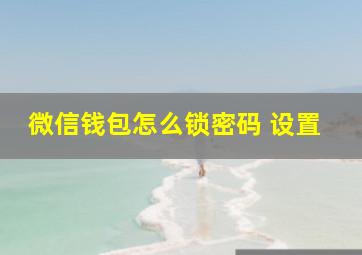 微信钱包怎么锁密码 设置